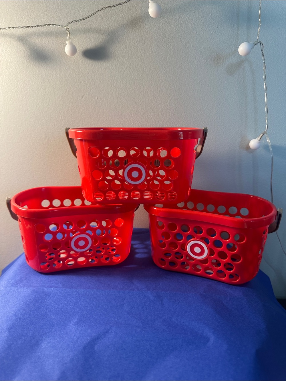 Target Small Red Plastic Storage Bins with Handles - Set of 3